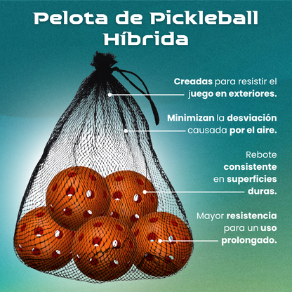 PELOTAS PARA PICKLEBALL 40 hoyos HÍBRIDA (PAQUETE DE 5)